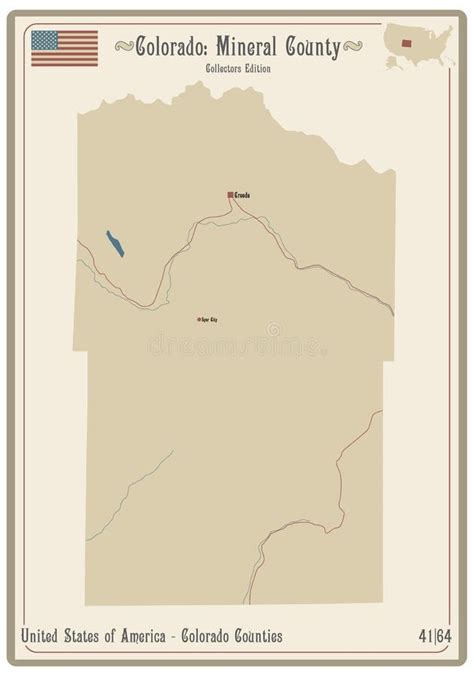 Map of Mineral County in Colorado Stock Vector - Illustration of citizens, colorful: 168705550