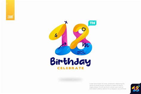 Номер 18 логотип значок дизайн 18 день рождения логотип номер юбилей 18 ...