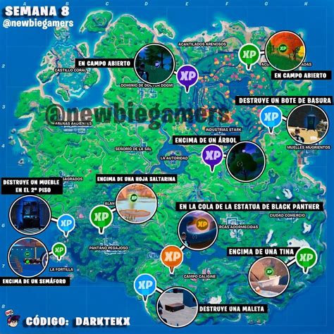 Fortnite Temporada 4 Ubicaciones De Monedas Xp Newbiegamers