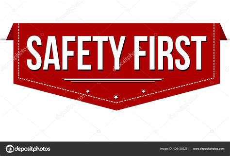 Safety First Banner Design White Background Vector Illustration Stock ...