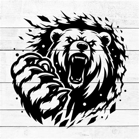 Roaring Bear Svg Png Bear Svg Grizzly Bear Svg Bear Clipart Bear