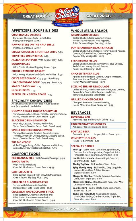 New Orleans Hamburger And Seafood Co Menu Zomato United States