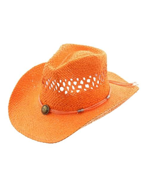 Anchor Cowboy Hat-Orange - Orange - C111WPF7V4N