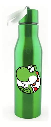 Termo Yoshi Mario Bros Botilito Botella Aluminio Verde Ml Mercadolibre