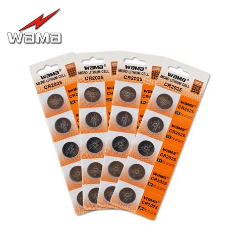 20pcs 4pack Wama New CR2025 Button Cell Battery BR2025 2025 DL2025 Li