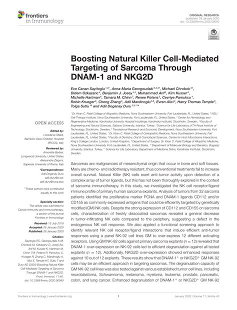 (PDF) Boosting Natural Killer Cell-Mediated Targeting of Sarcoma ...