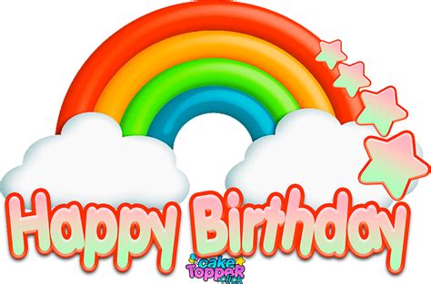 6 Rainbow Cake Toppers Printable Free