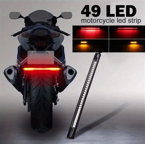 Lampu Rem Dan Sein Motor LED Strip Flexible 2 In 1 Color 12V 205mm