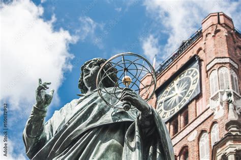 Nicolaus Copernicus (Kopernik) statue monument in Torun (Toruń) city ...