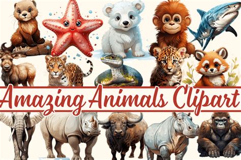 Amazing Animals Clipart Graphic by Craft Studios · Creative Fabrica