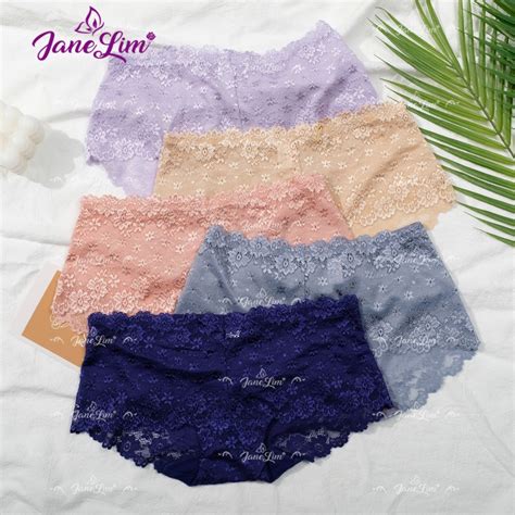 Janelim Women Lace Panties Lingerie Sexy Design Breathable Boylet Shopee