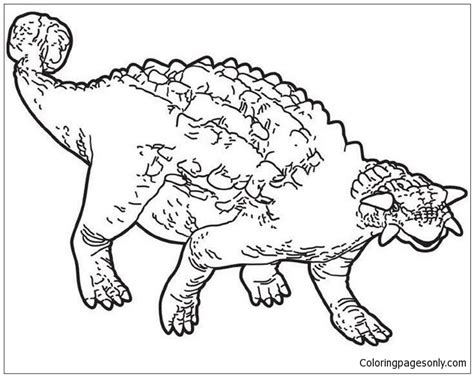 Prehistoric Ankylosaurus Coloring Page - Free Printable Coloring Pages