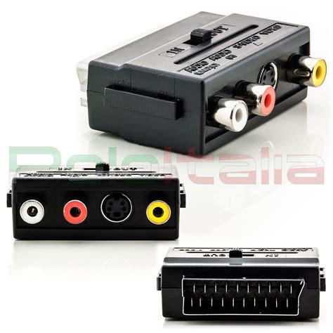 Adattatore Scart Audio Video Rca Convertitore Presa Tv Decoder