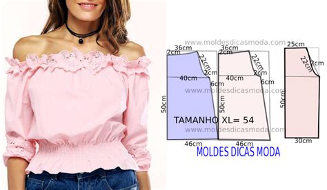 Blusa rosa feminina molde e costura passo a passo Padrões de