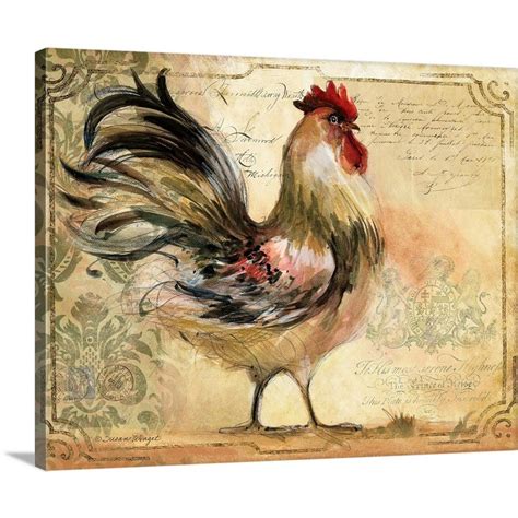 Greatbigcanvas Rooster Framed By Susan Winget Canvas Wall Art 1983512