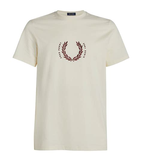 Mens Fred Perry White Cotton Logo T Shirt Harrods Uk