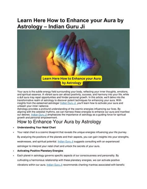 Ppt Learn Here How To Enhance Your Aura By Astrology Indian Guru Ji