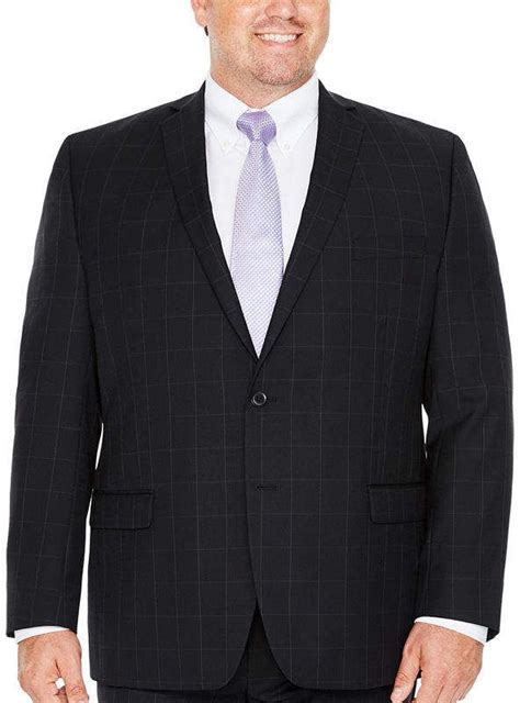 Collection Collection By Michael Strahan Black Windowpane Classic Fit Suit Jacket Big And Tall