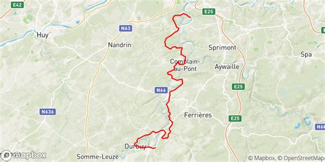 Wallonië zonder auto Durbuy Esneux Mery 57km en 1668D