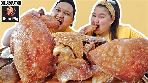 Super Crispy Pork Maskara Mukbang Collab W Jhunpig Youtube