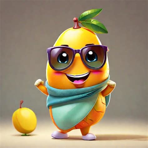 Personaje De Dibujos Animados De Mango Generado Por IA Foto Premium