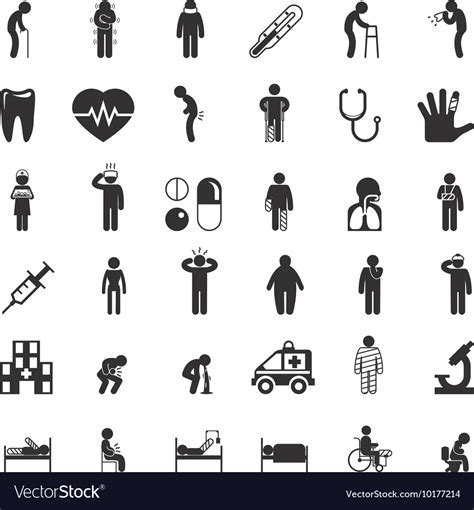 Sick And Medical Icons People Health Care Vector Image