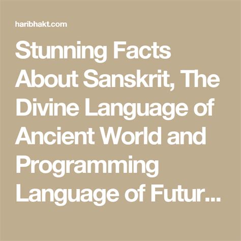 Mind Blowing Amazing Facts On Sanskrit Interesting Article On Sanskrit