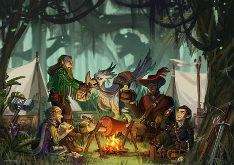 Artstation Jungle Camp Dnd Party