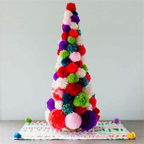 Diy Colorful Pom Pom Christmas Tree Clover Needlecraft