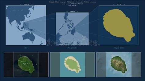 Camiguin Island Philippines Location Diagram Yellow Stock