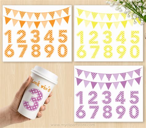 Rainbow Numbers - Premium Vector SVG Clip Art by MyClipArtStore