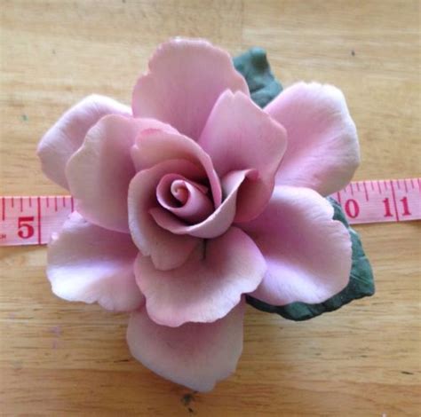 Porcelain Flower Big Pink Rose Capodimonte Napoleon Made In Italy