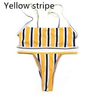 Summer Sexy Swimsuit Tube Top Nylon Flat Chest Split Two Piece Padded Bikini Set Shopee