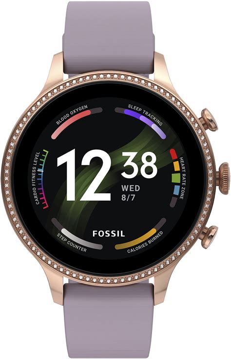 Best Buy Fossil Gen Smartwatch Mm Purple Silicone Rose Gold Ftw V