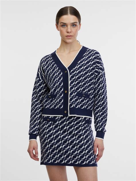 Dunkelblaue Gemusterte Damen Strickjacke Orsay Orsay At Der