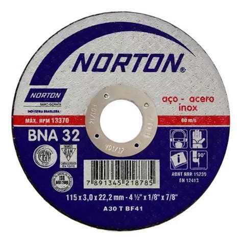 Disco De Corte Para Inox 7x1 8x7 8 Norton Bna32 MercadoLivre