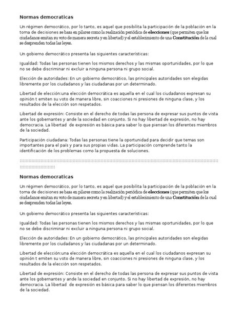 Como Podemos Relacionar As Normas A Democracia - Normas de la Democracia y Participación | PDF | Votación | Democracia