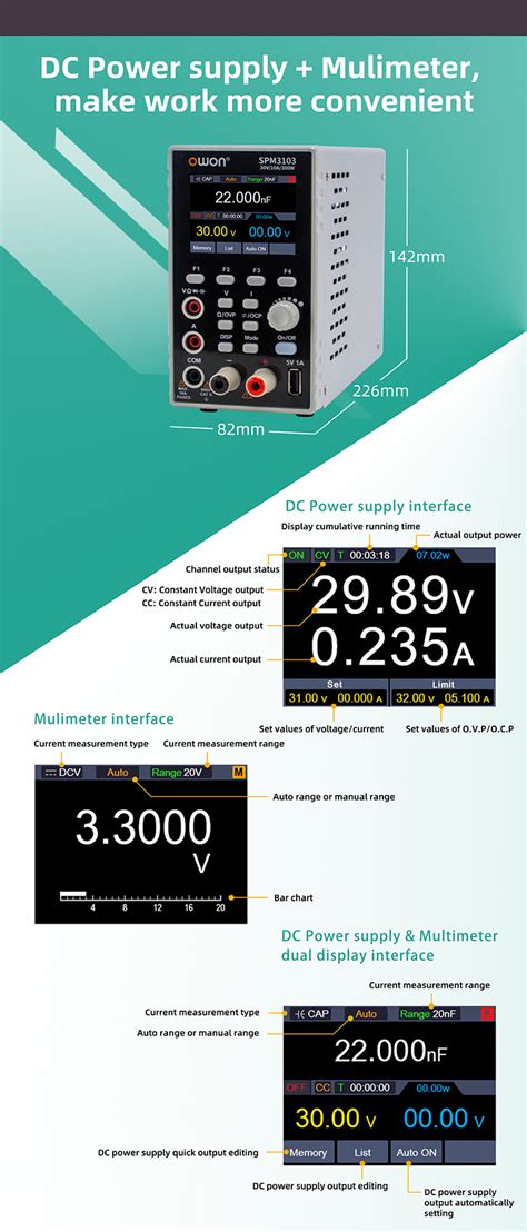 Owon Spm Series Ch Dc Power Multimeter