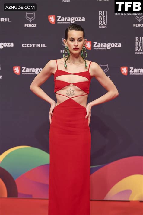 Milena Smit Sexy Seen Braless Showing Off Her Small Tits In A Red Dress At The Feroz Awards In