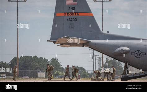 Airmen From The 182nd Airlift Wing Exit A C 130 Hercules At Sawyer