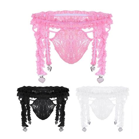 Sissy Mens Lingerie Lace G String Briefs Ruffled Satin Underwear Panty Knickers Ebay
