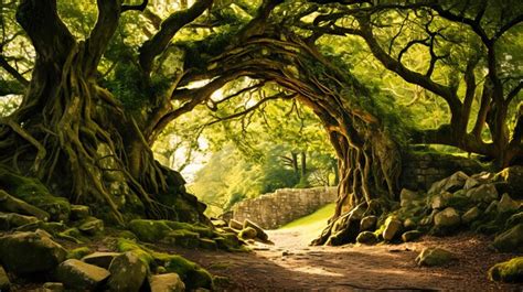 Premium Ai Image Ancient Tree With Sprawling Roots And Branches