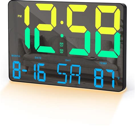 Poeroa Reloj De Pared Digital Para Dormitorio Reloj Digital Led De