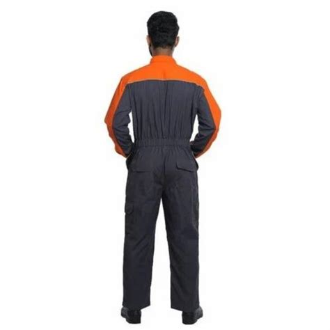 Overalls Orange And Gray Safety Cotton Boiler Suit For Industrial