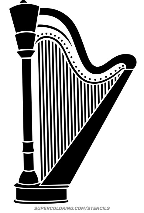 Stencil of Harp | Free Printable Papercraft Templates