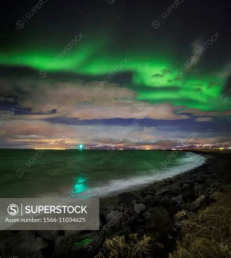 Aurora Borealis or Northern Lights, Reykjavik, Iceland. - SuperStock