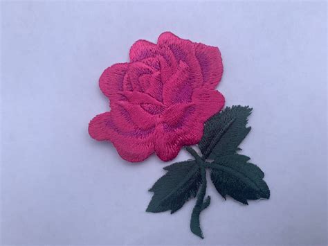 Red Rose Patch Pink Rose Iron On Patch Sew On Patch Etsy