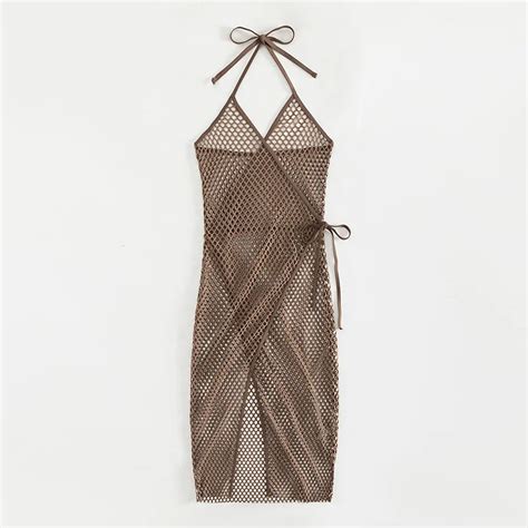 Sexy Big Fishnet Brown Kimono Beach Cover Up Only Not Include Inside Bikini Set Buy Beachwear