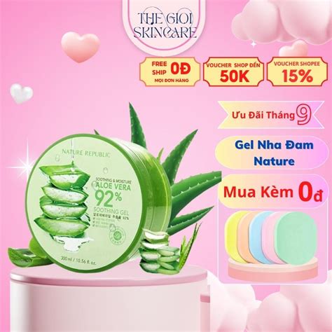 Gel lô hội nature republic gel nha đam dưỡng da cấp ẩm 300ml hàn quốc