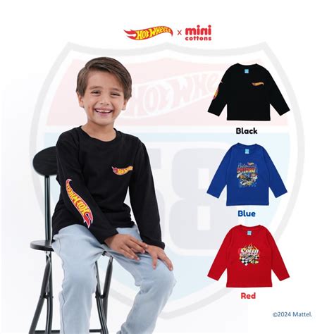 Jual SALE Hot Wheels X Minicottons Long Sleeve Tshirt Kaos Lengan Panjang Baju Hotwheels Anak